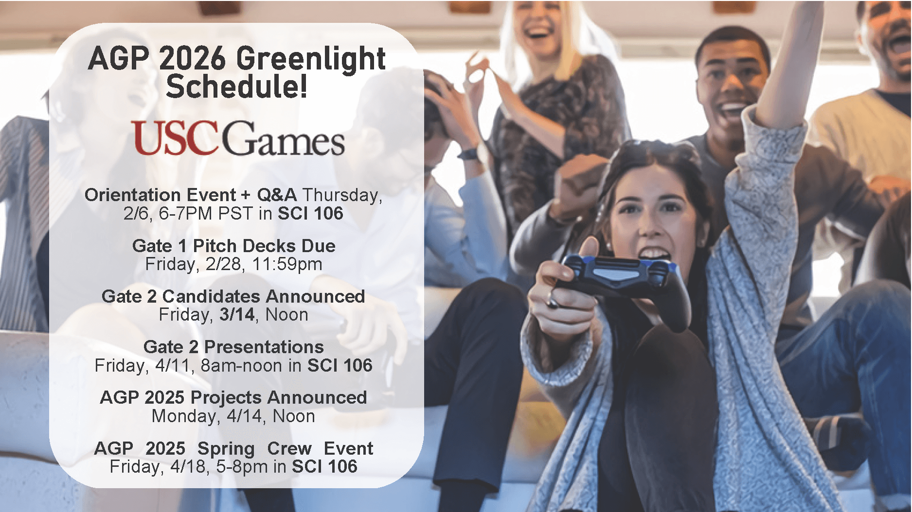 Featured image for “[UG/MS] USC Games – AGP 2026 Greenlight Schedule”